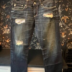 AG Tomboy Boyfriend Fit Distressed  Jeans